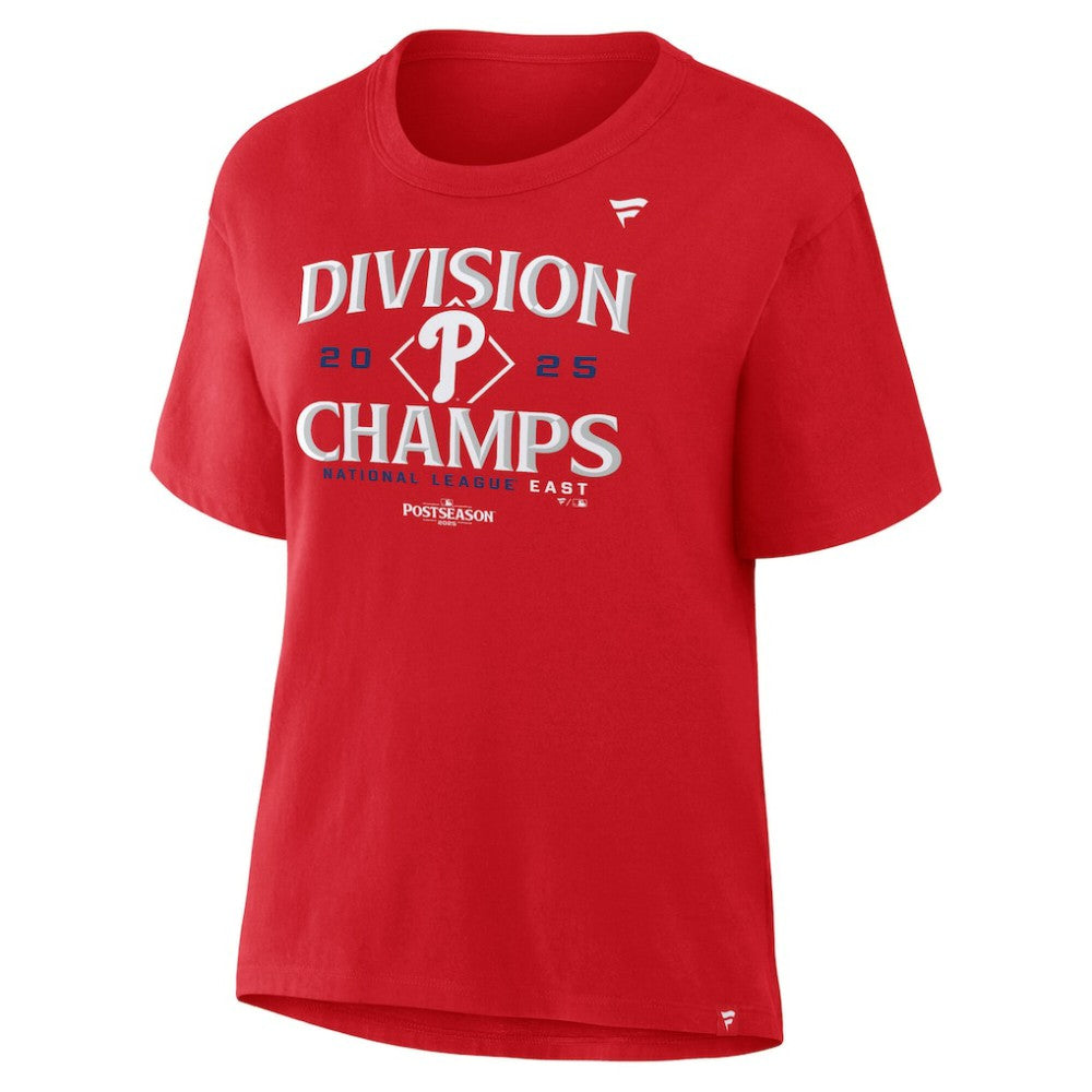 Philadelphia Phillies Women's 2025 NL East Division Champions Locker Room T-Shirt - Red