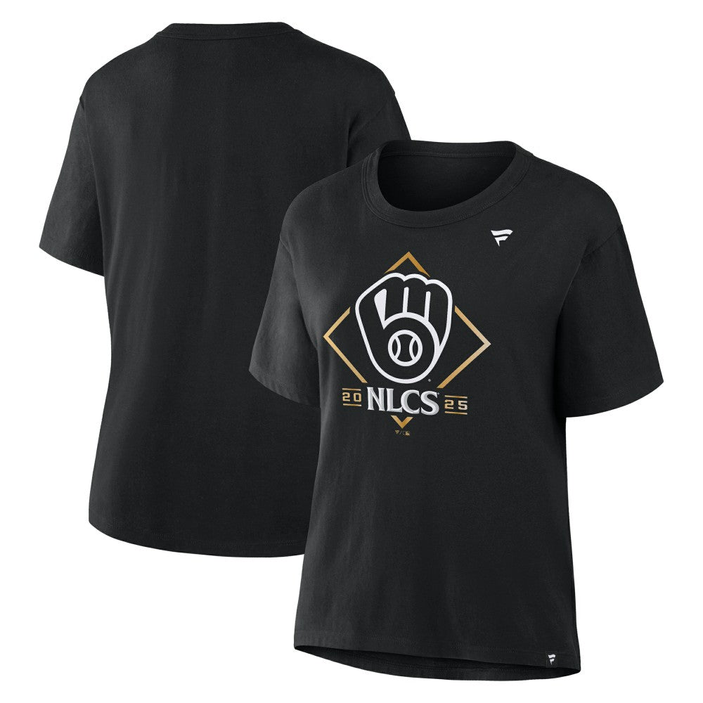 Milwaukee Brewers Women's 2025 National League Division Series Champions Locker Room T-Shirt - Black