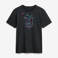 Miami Marlins City Connect Large Logo T-Shirt - Black | Nike