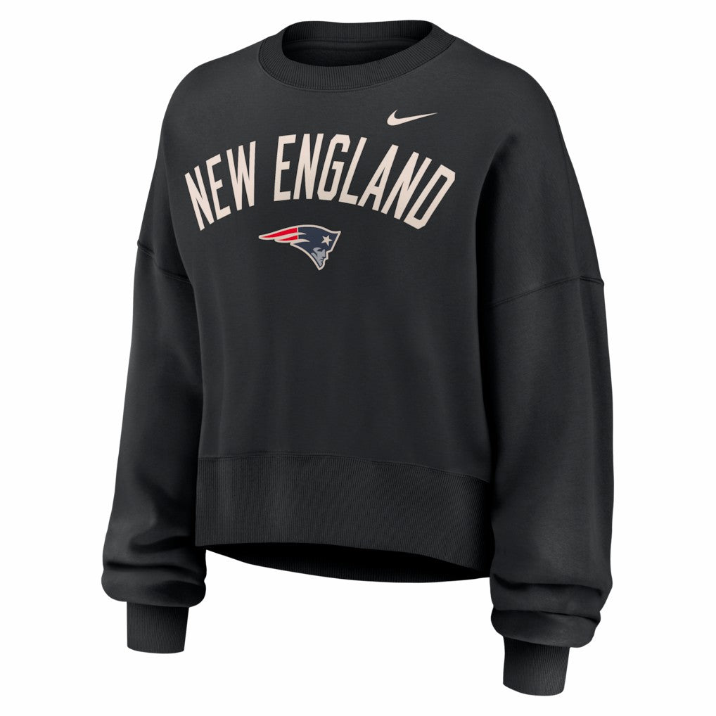 NFL New England Patriots Women's Oversized High Hip Legacy Arch Phoenix Fleece Sweatshirt