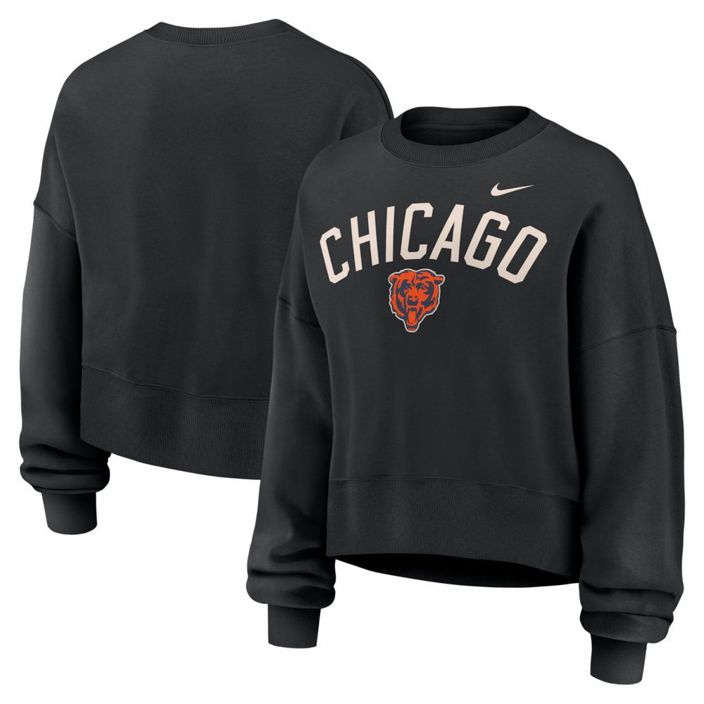 NFL Chicago Bears Women's Oversized High Hip Legacy Arch Phoenix Fleece Sweatshirt