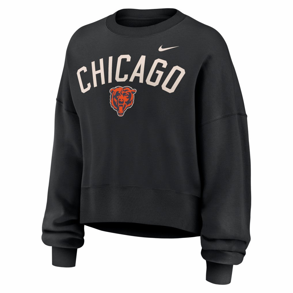 NFL Chicago Bears Women's Oversized High Hip Legacy Arch Phoenix Fleece Sweatshirt