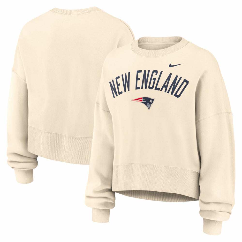 NFL New England Patriots Women's Oversized High Hip Legacy Arch Phoenix Fleece Sweatshirt
