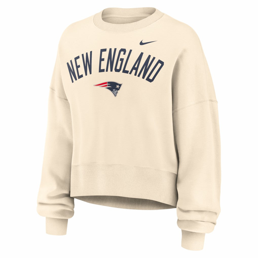 NFL New England Patriots Women's Oversized High Hip Legacy Arch Phoenix Fleece Sweatshirt