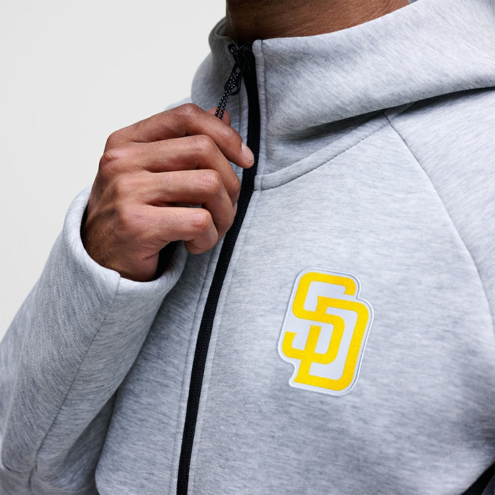 San Diego Padres Tech Fleece Raglan Full-Zip Windrunner Hoodie - Heather Gray | Nike