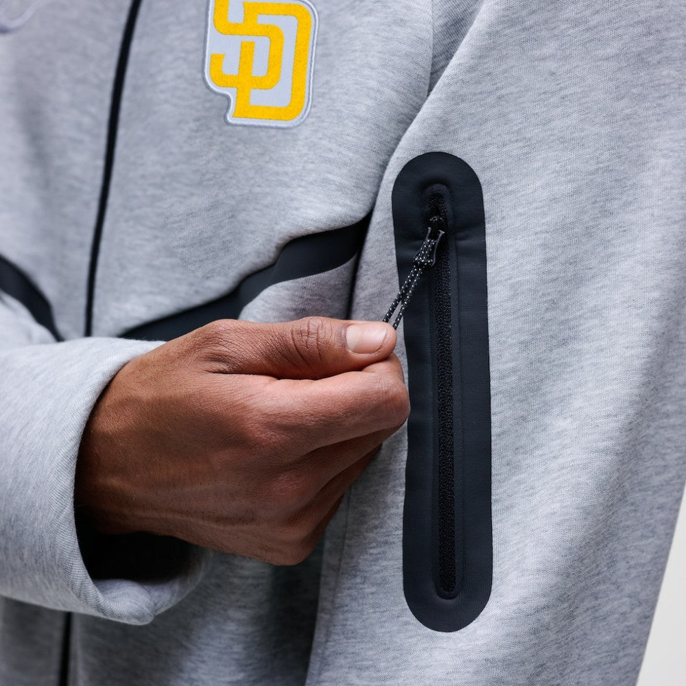 San Diego Padres Tech Fleece Raglan Full-Zip Windrunner Hoodie - Heather Gray | Nike