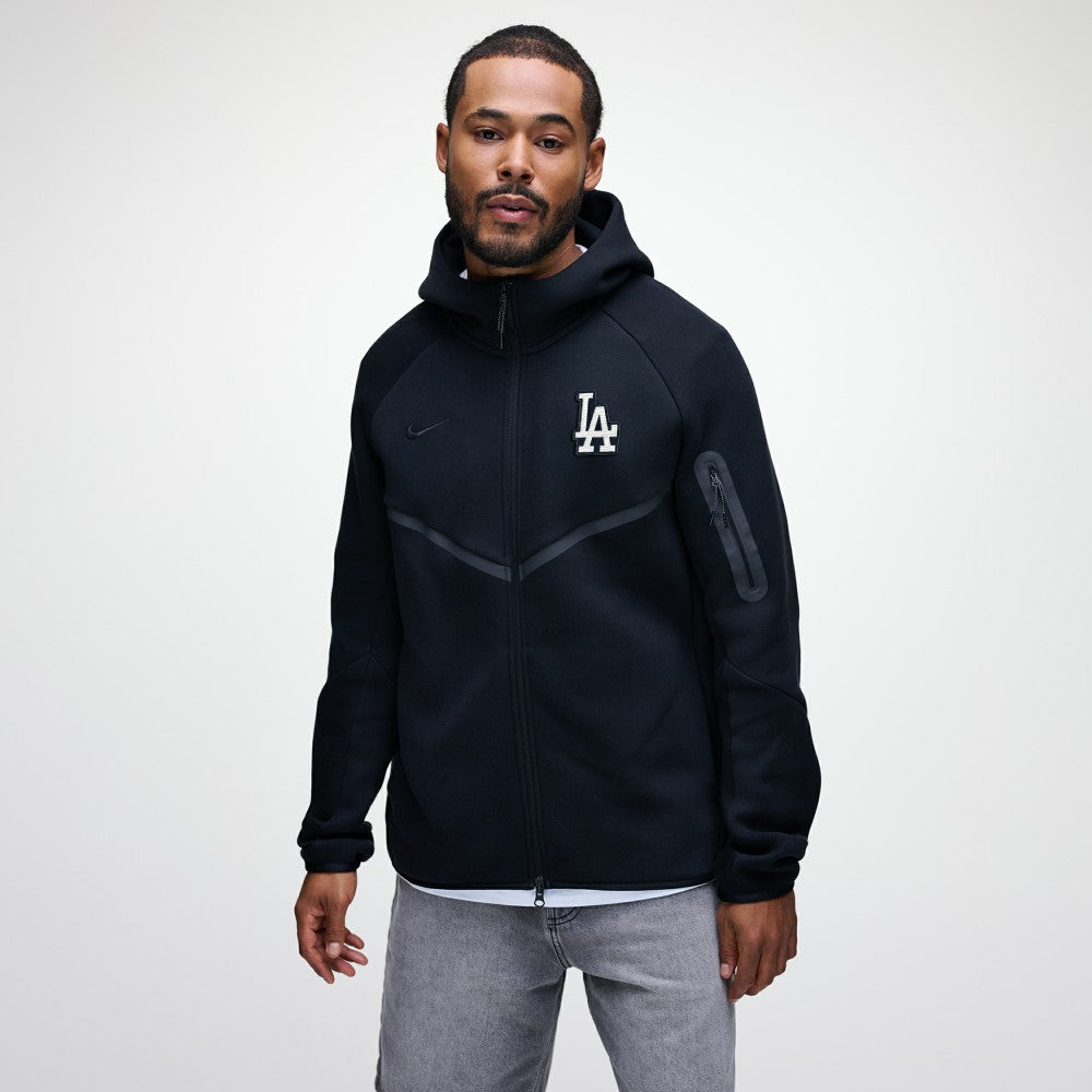 Los Angeles Dodgers Tech Fleece Raglan Full-Zip Windrunner Hoodie - Black | Nike
