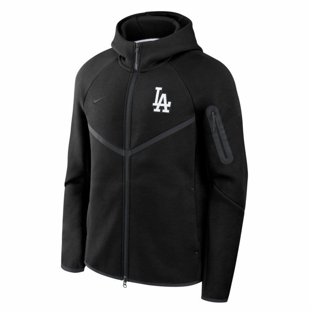 Los Angeles Dodgers Tech Fleece Raglan Full-Zip Windrunner Hoodie - Black | Nike