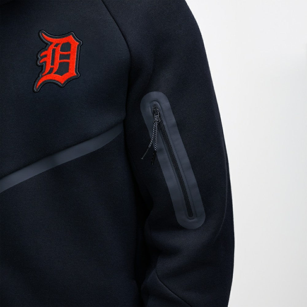 Detroit Tigers Tech Fleece Raglan Full-Zip Windrunner Hoodie - Black | Nike