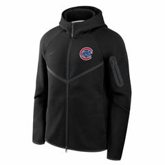 Chicago Cubs Tech Fleece Raglan Full-Zip Windrunner Hoodie - Black | Nike