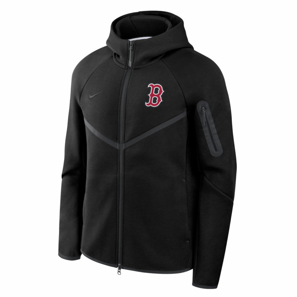 Boston Red Sox Tech Fleece Raglan Full-Zip Windrunner Hoodie - Black | Nike