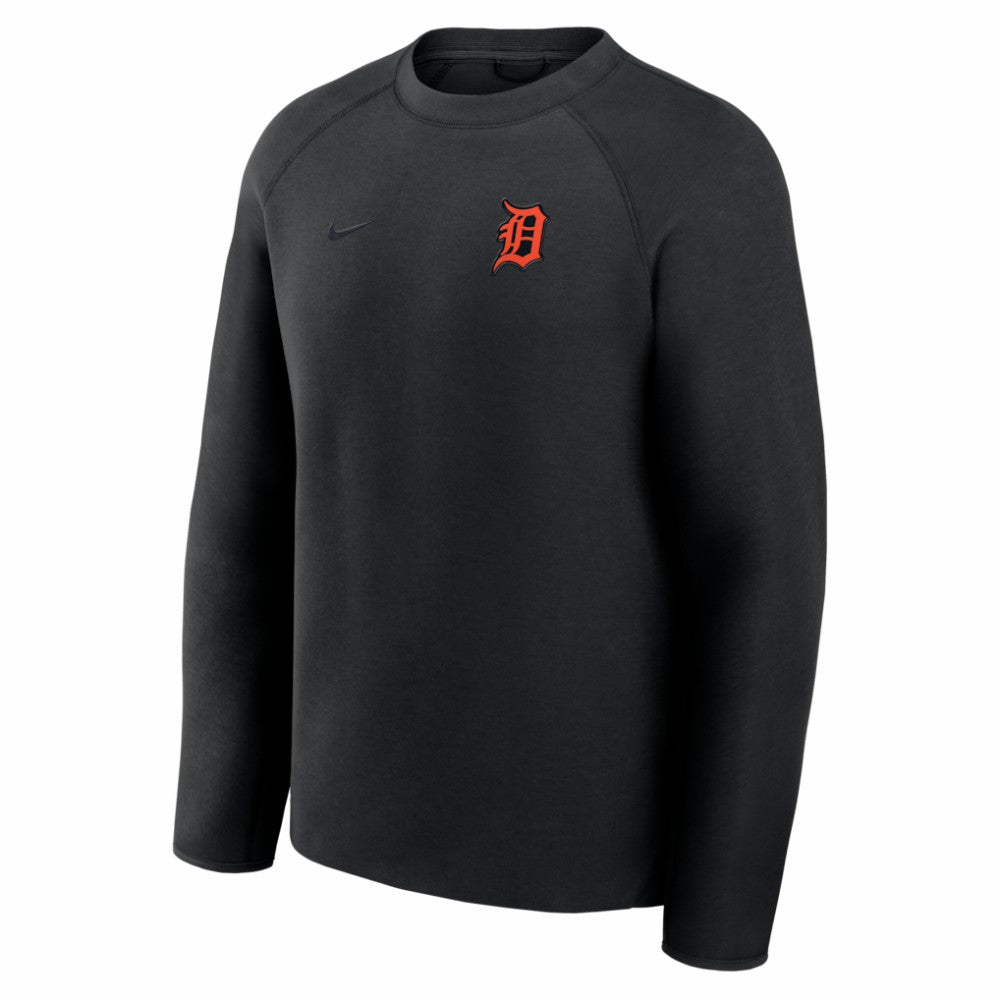 Detroit Tigers Tech Fleece Raglan Sweatshirt - Black | Nike