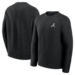 Atlanta Braves Tech Fleece Raglan Sweatshirt - Black | Nike