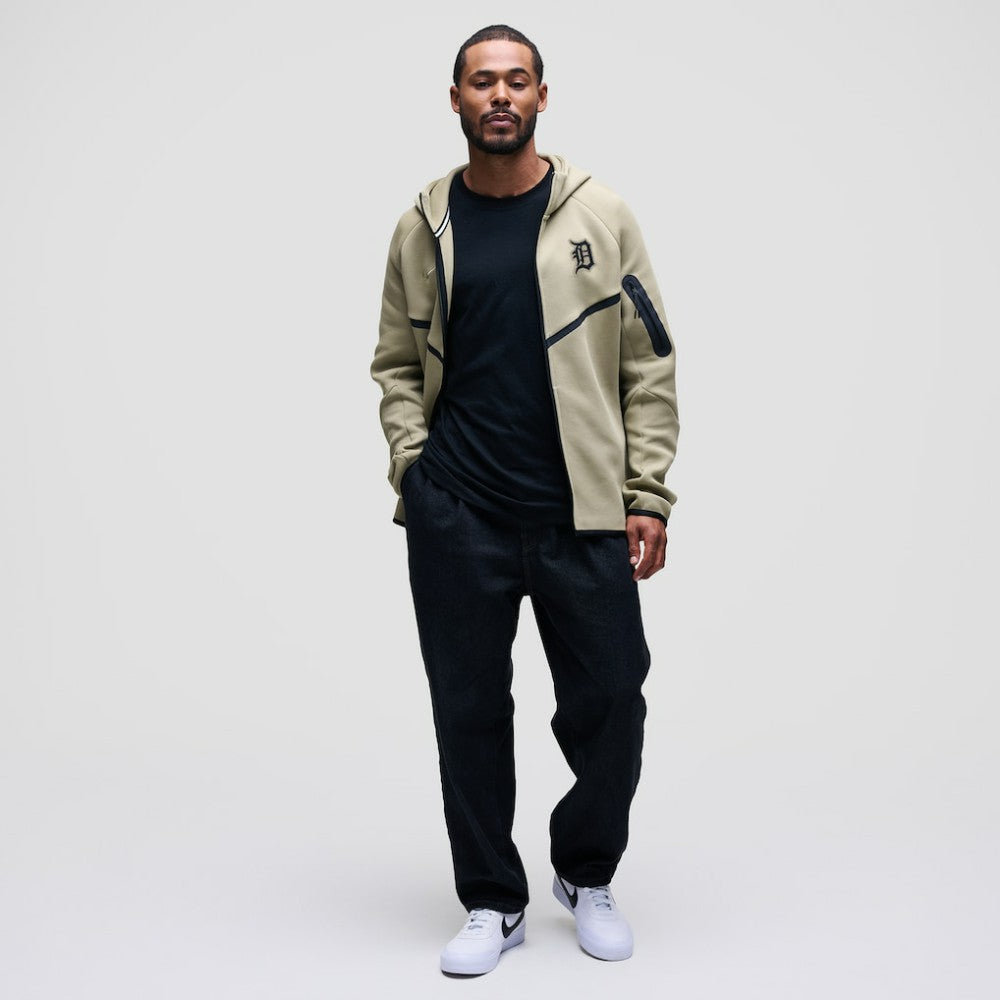Detroit Tigers Tech Fleece Raglan Full-Zip Windrunner Hoodie - Tan | Nike