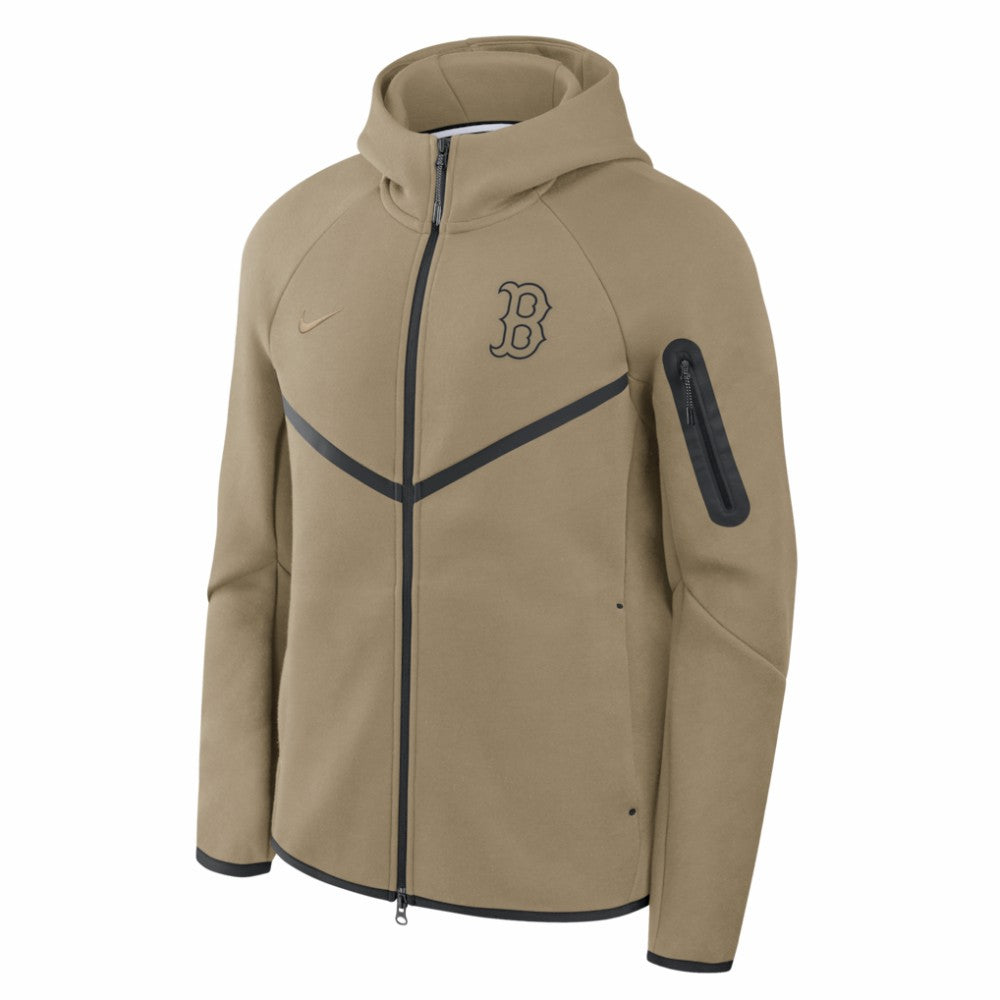 Boston Red Sox Tech Fleece Raglan Full-Zip Windrunner Hoodie - Tan | Nike