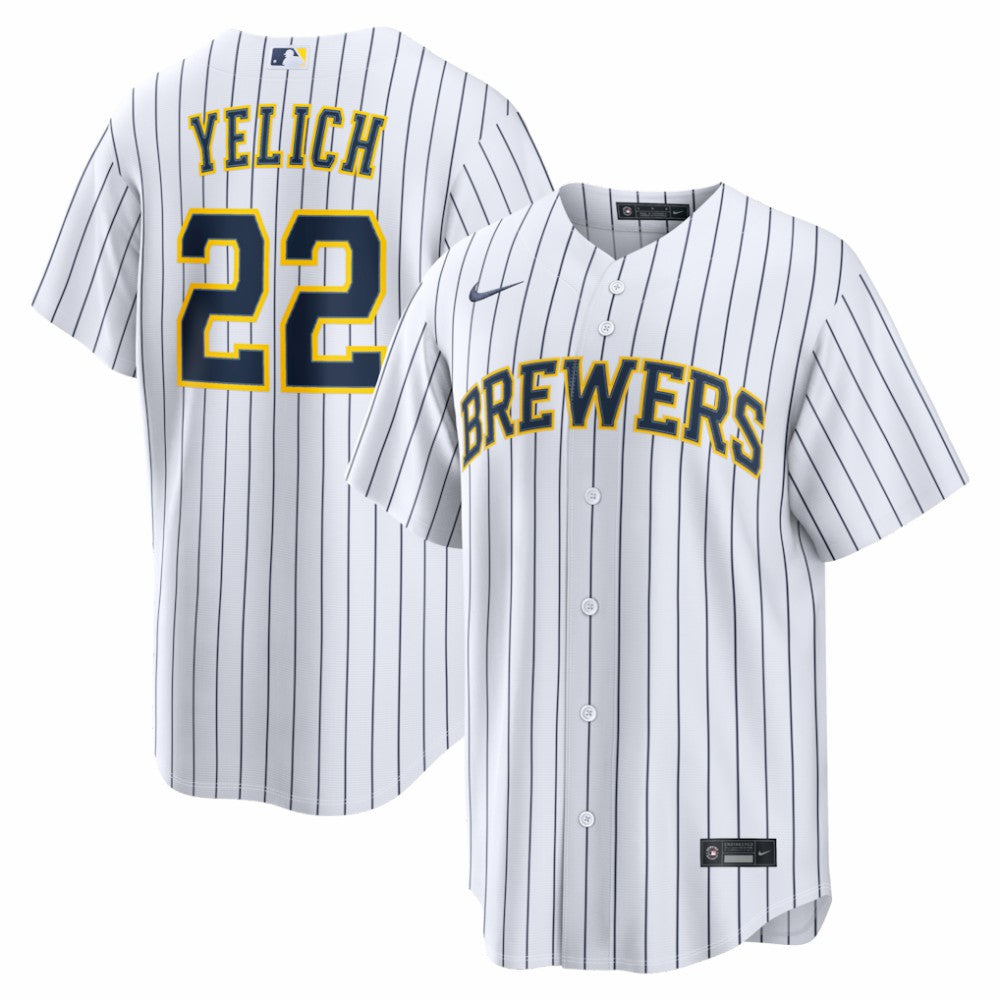 Christian Yelich Milwaukee Brewers Alternate Replica Jersey - White | Nike