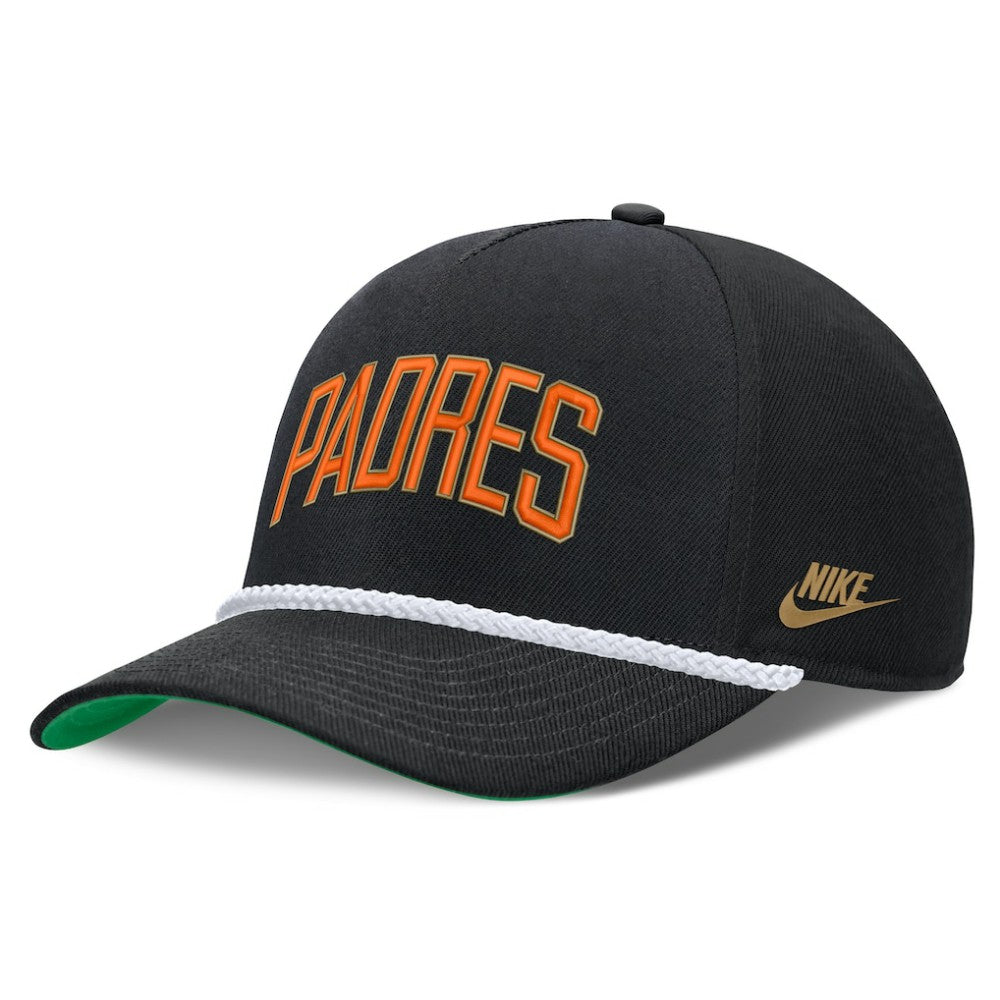 San Diego Padres Cooperstown Collection Rise Adjustable Hat - Black | Nike