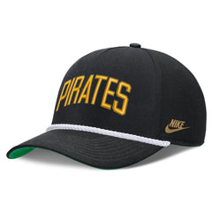 Pittsburgh Pirates Cooperstown Collection Rise Adjustable Hat - Black | Nike