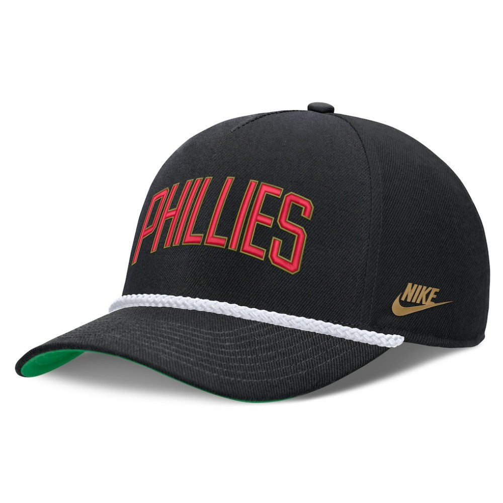 Philadelphia Phillies Cooperstown Collection Rise Adjustable Hat - Black | Nike