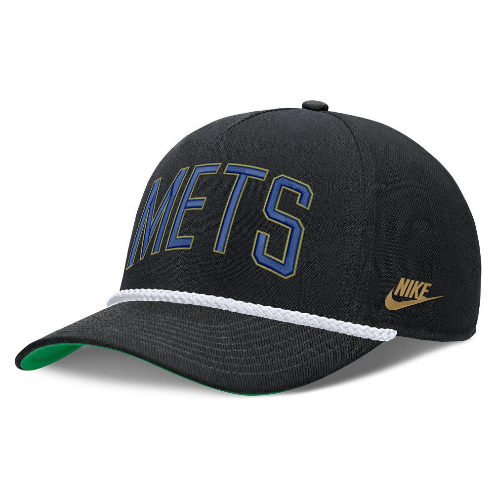 New York Mets Cooperstown Collection Rise Adjustable Hat - Black | Nike