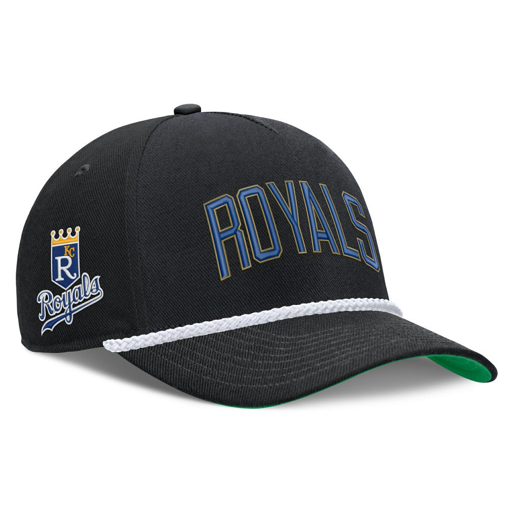 Kansas City Royals Cooperstown Collection Rise Adjustable Hat - Black | Nike