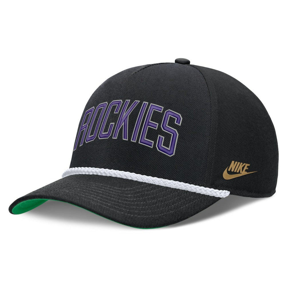 Colorado Rockies Cooperstown Collection Rise Adjustable Hat - Black | Nike