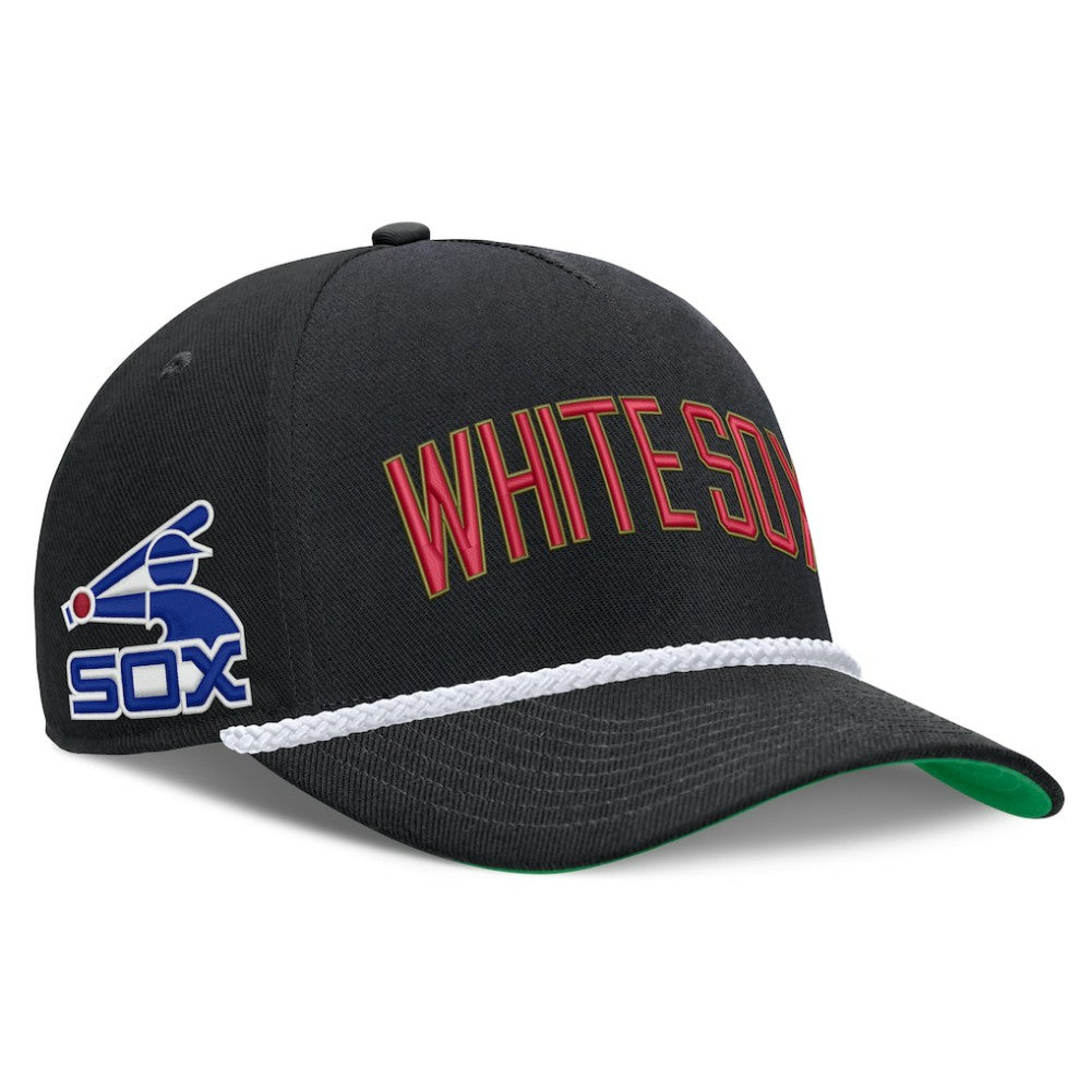 Chicago White Sox Cooperstown Collection Rise Adjustable Hat - Black | Nike