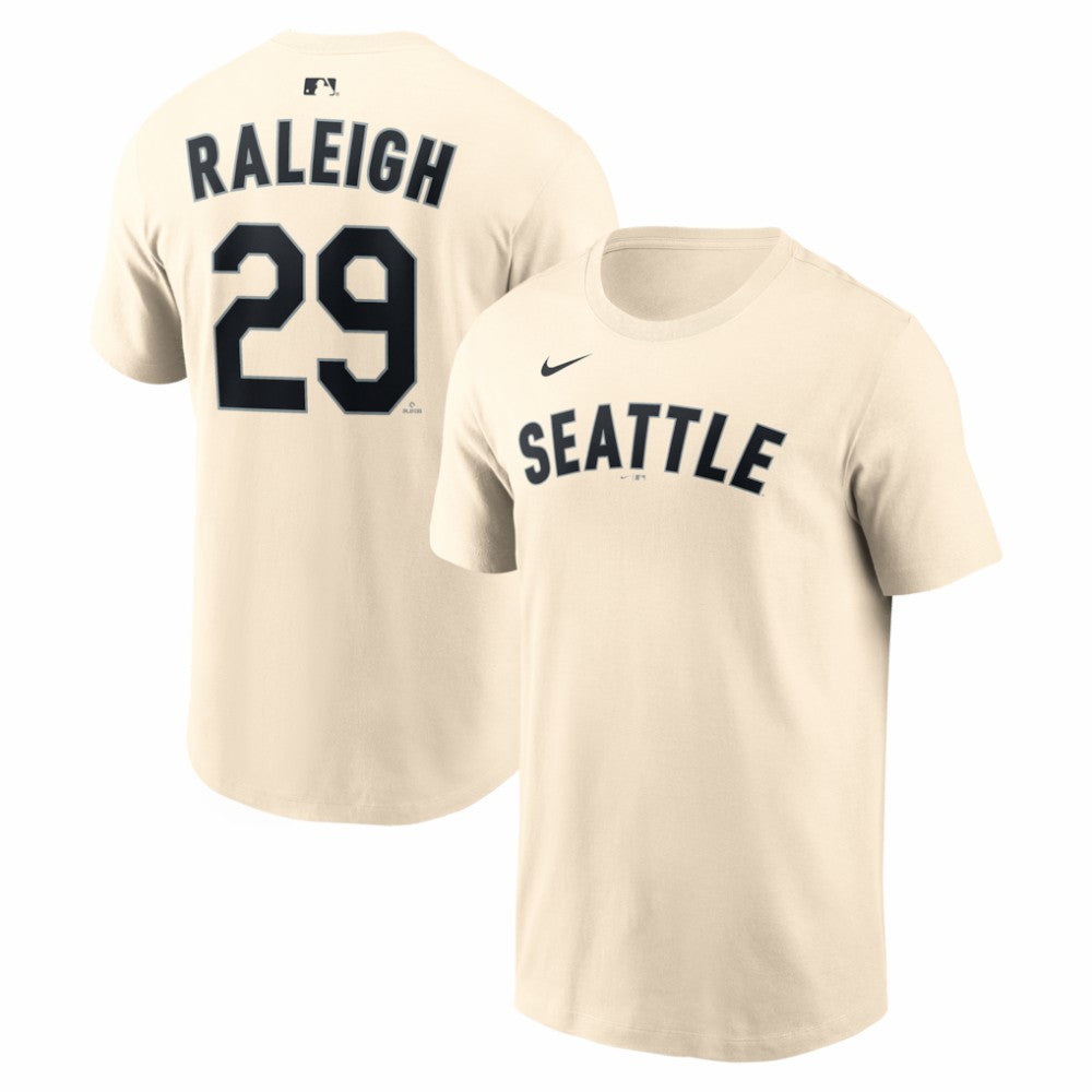 Cal Raleigh Seattle Mariners Name & Number T-Shirt - Natural | Nike