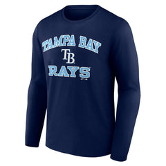 Tampa Bay Rays Logo Athletic Heart & Soul Long Sleeve T-Shirt - Navy