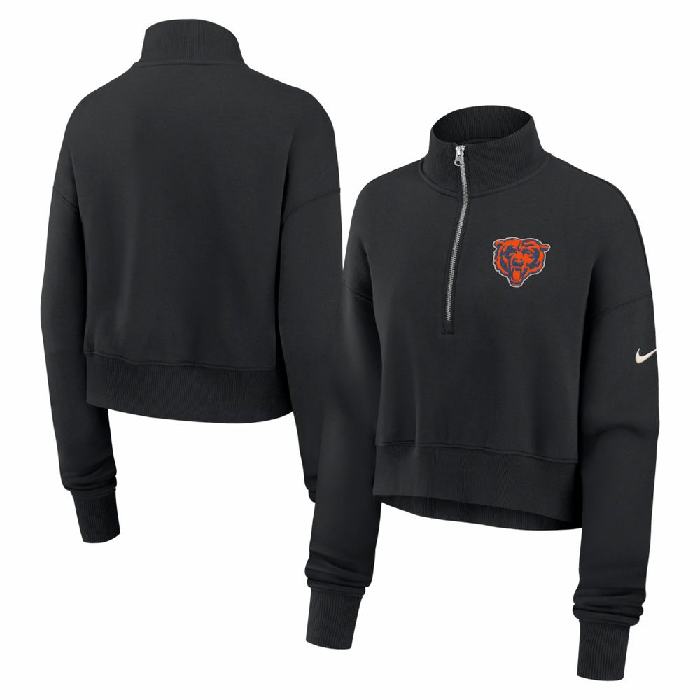 NFL Chicago Bears Women's Legacy Phoenix Fleece Cropped Half-Zip Sweatshirt