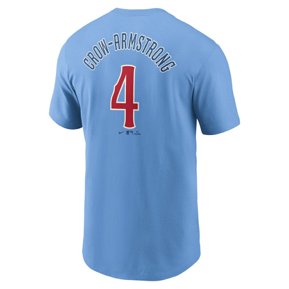 Pete Crow-Armstrong Chicago Cubs Fuse Name & Number T-Shirt - Light Blue | Nike