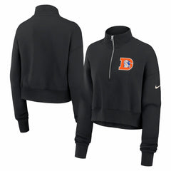 NFL Denver Broncos Women's Legacy Phoenix Fleece Cropped Half-Zip Sweatshirt
