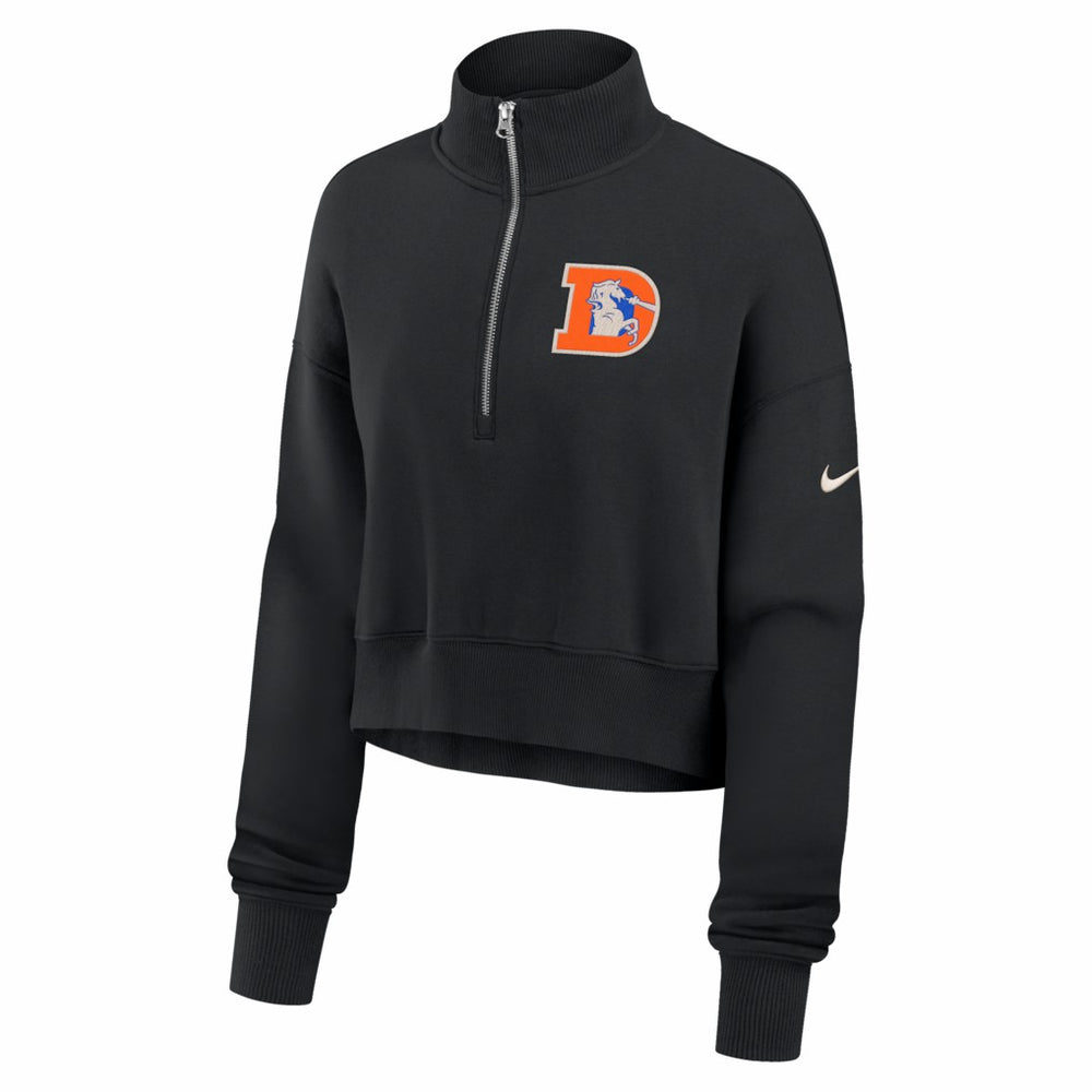 NFL Denver Broncos Women's Legacy Phoenix Fleece Cropped Half-Zip Sweatshirt