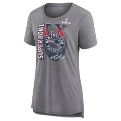 NFL New England Patriots Women's Super Bowl LX Retro Tri-Blend T-Shirt