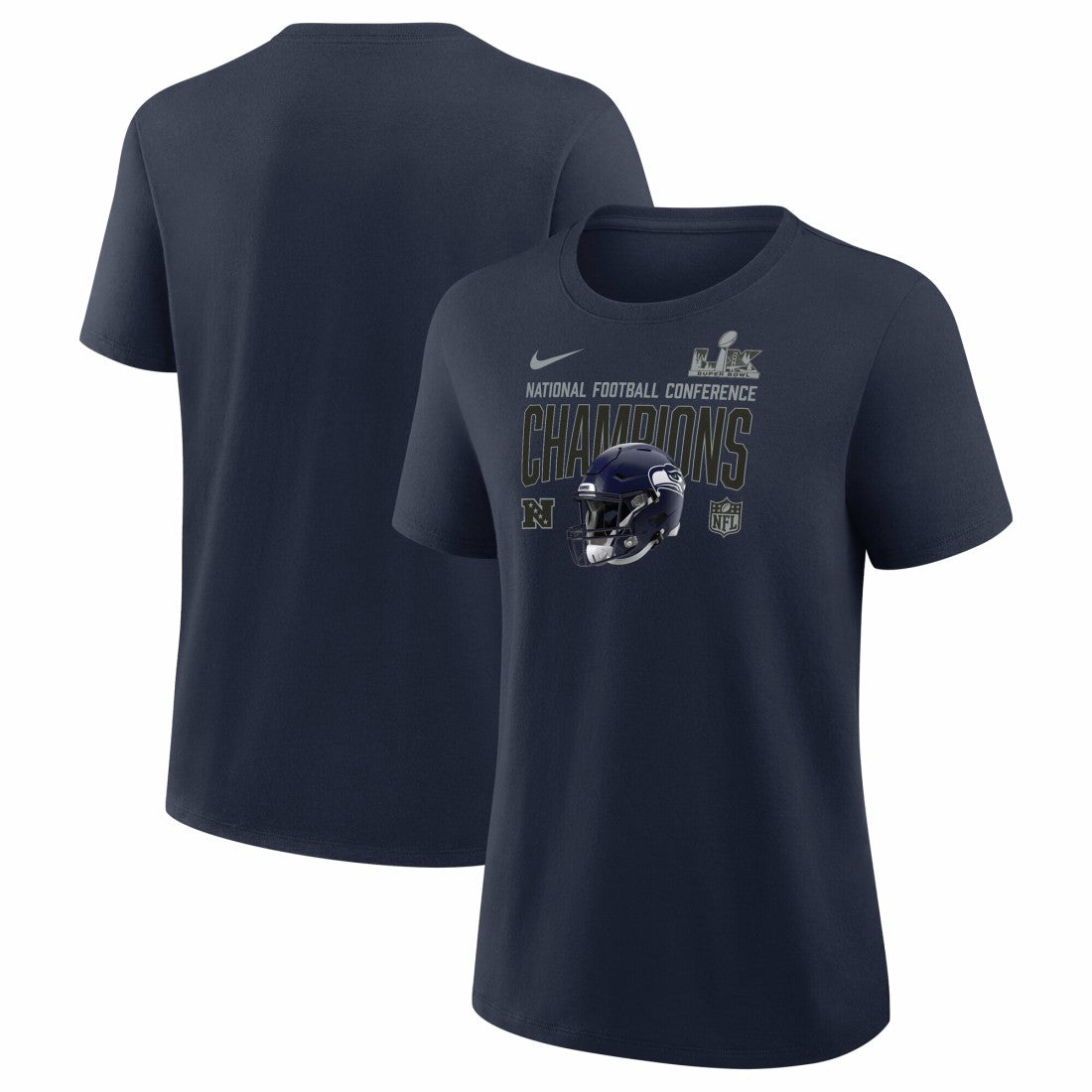 NFL Seattle Seahawks Women's 2025 NFC Champions Helmet T-Shirt