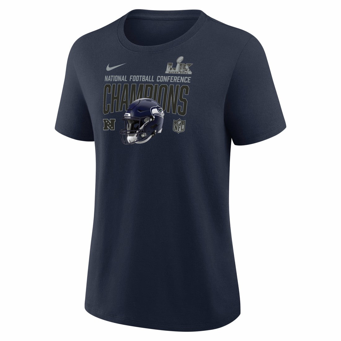 NFL Seattle Seahawks Women's 2025 NFC Champions Helmet T-Shirt