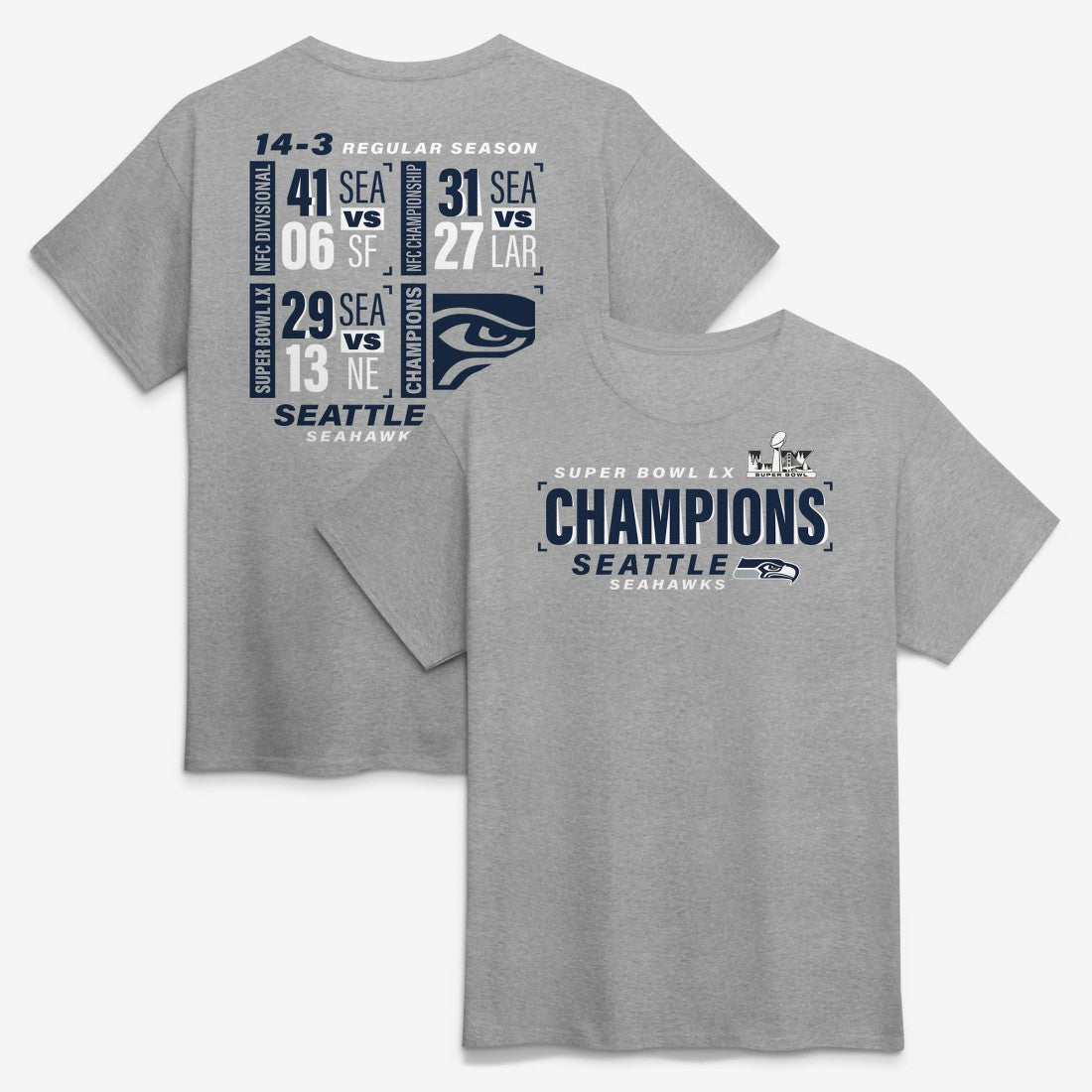 NFL Seattle Seahawks Super Bowl LX Champions Counting Points Score T-Shirt