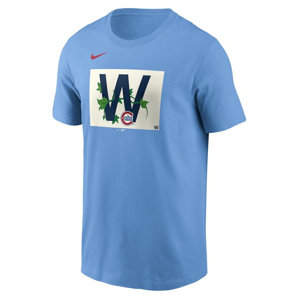 Chicago Cubs Alt Ivy W Flag T-Shirt - Light Blue | Nike