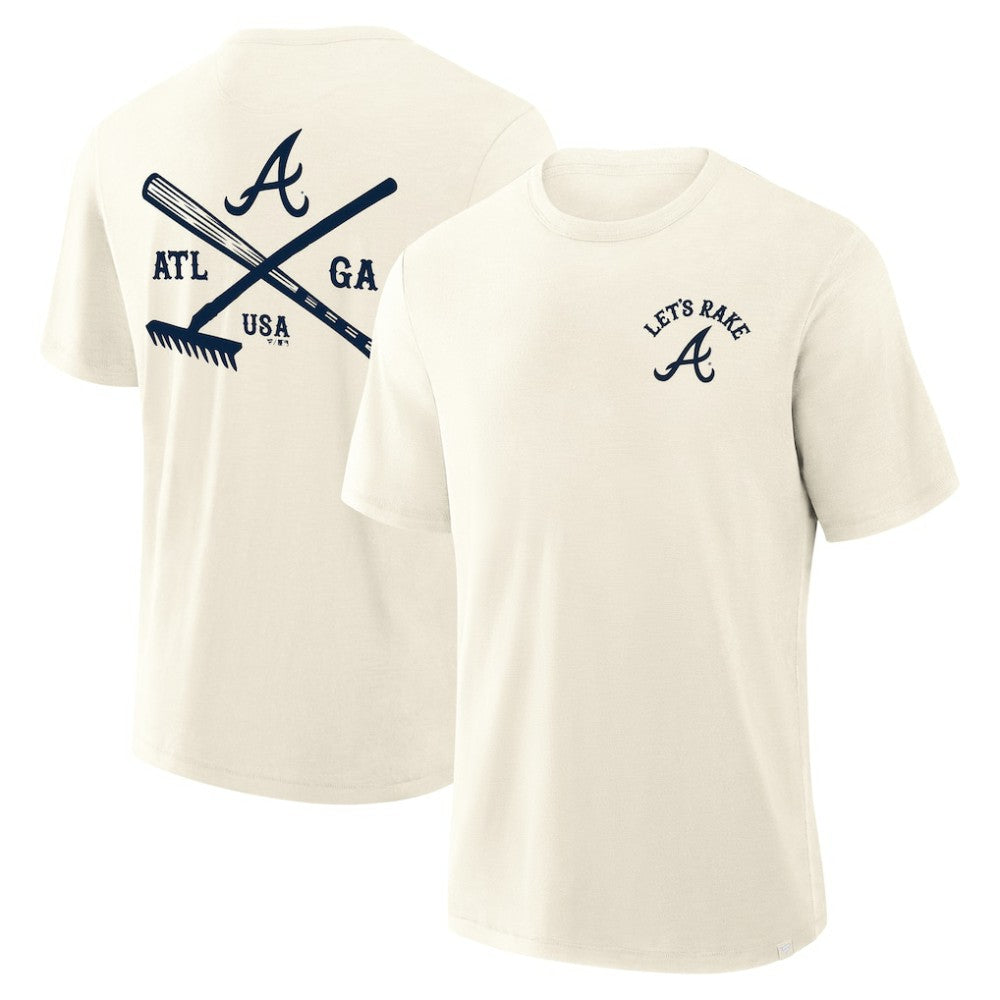 Atlanta Braves Nostalgia Stadium Slub T-Shirt - Cream