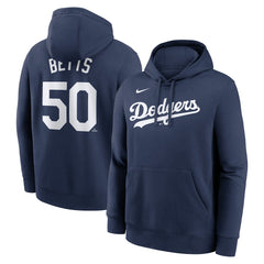 Mookie Betts Los Angeles Dodgers Player Name & Number Club Pullover Hoodie - Navy | Nike