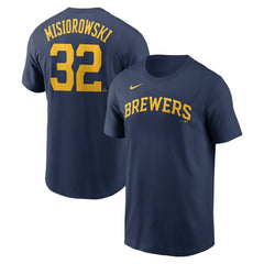 Jacob Misiorowski Milwaukee Brewers Fuse Name & Number T-Shirt - Navy | Nike