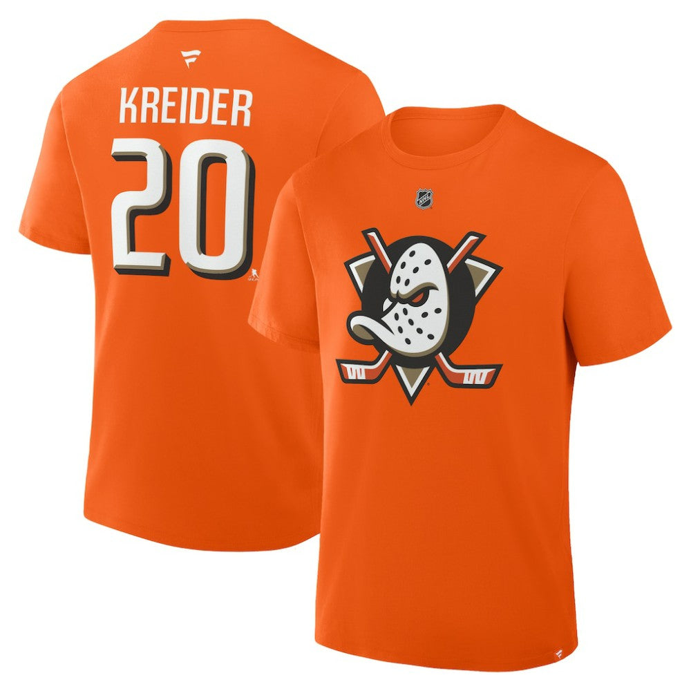 Chris Kreider Anaheim Ducks Fanatics Authentic Stack Name & Number T-Shirt