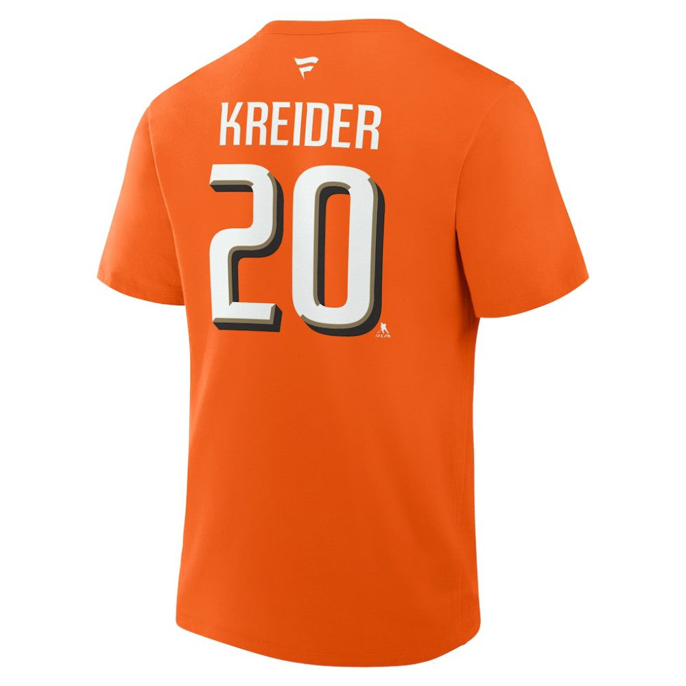 Chris Kreider Anaheim Ducks Fanatics Authentic Stack Name & Number T-Shirt