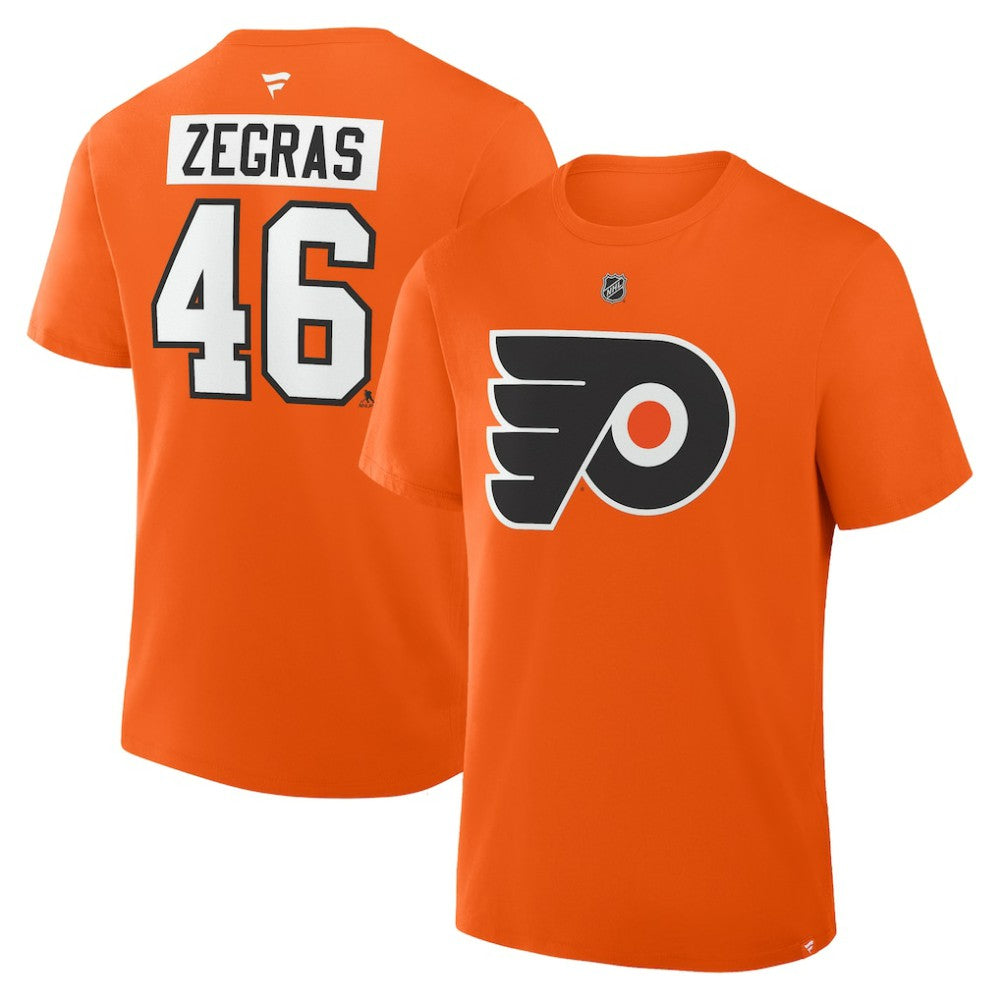Trevor Zegras Philadelphia Flyers Fanatics Authentic Stack Name & Number T-Shirt