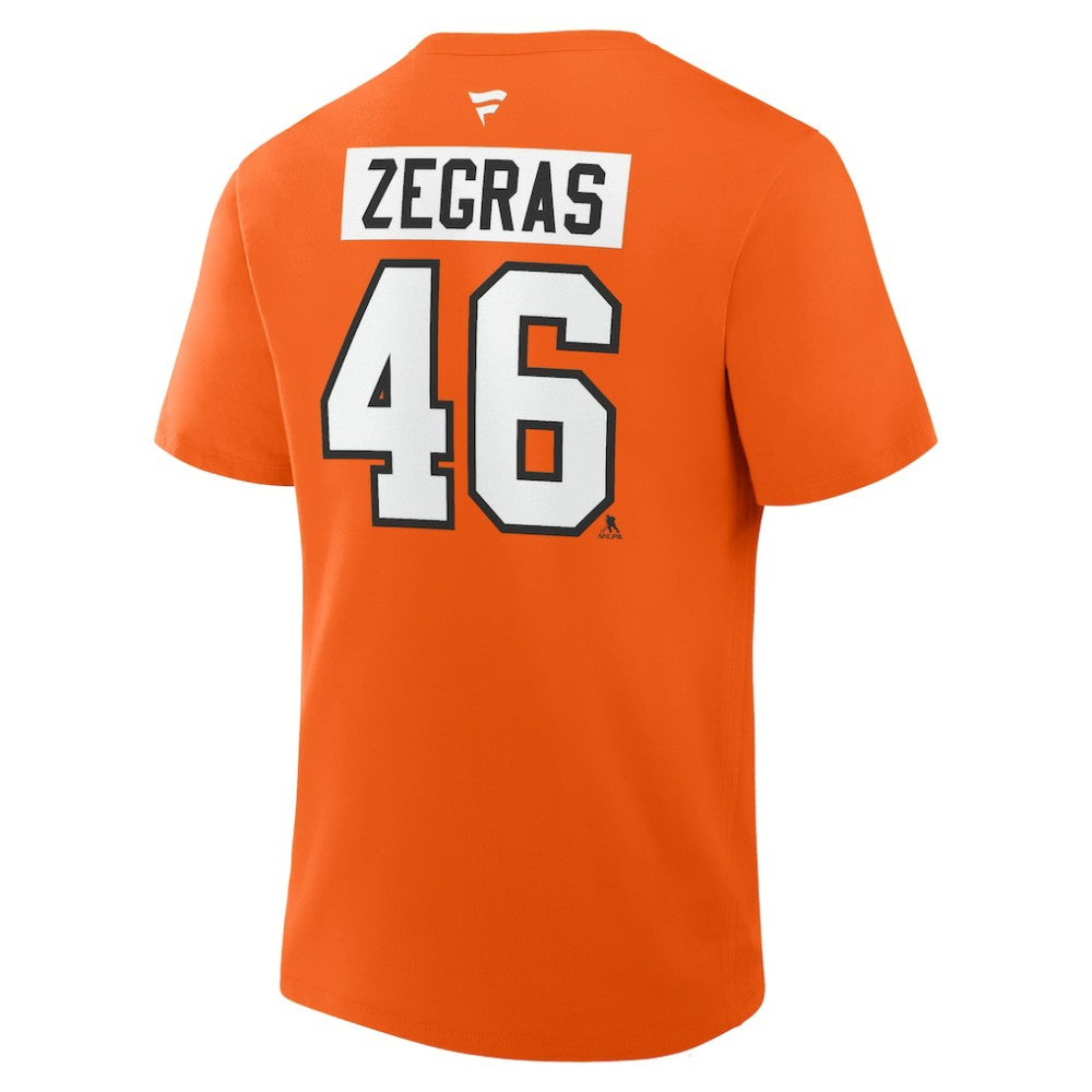 Trevor Zegras Philadelphia Flyers Fanatics Authentic Stack Name & Number T-Shirt