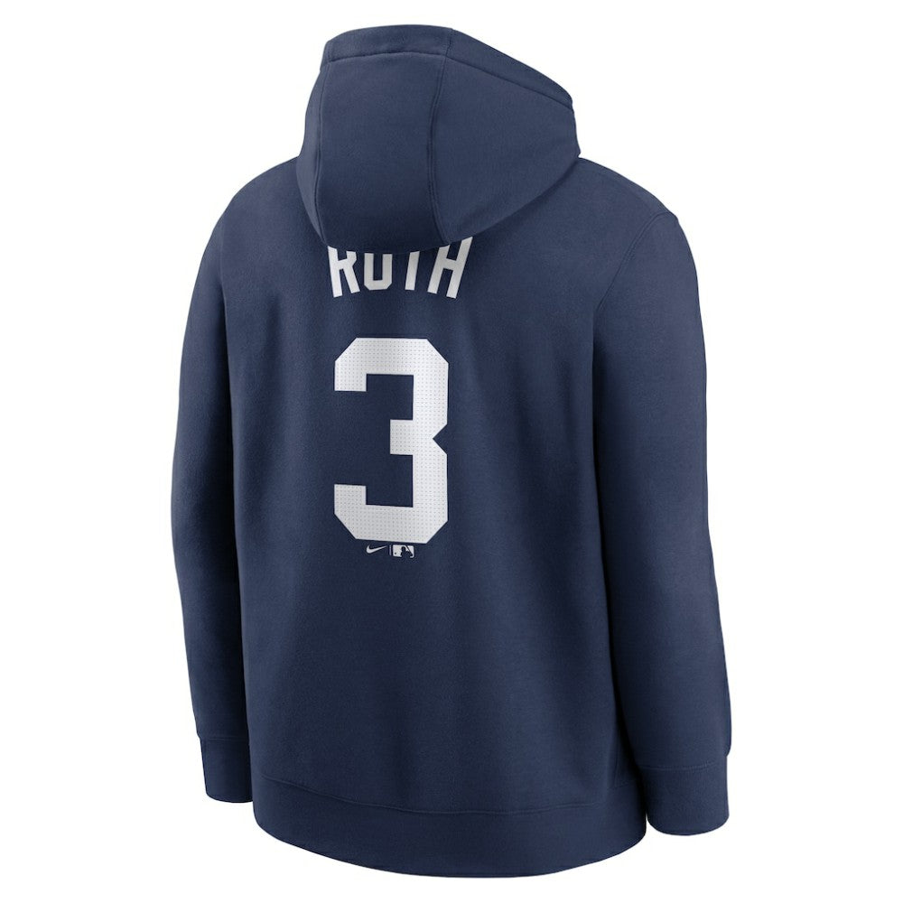 Babe Ruth New York Yankees Retired Player Name & Number Club Pullover Hoodie - Navy | Nike