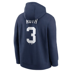 Babe Ruth New York Yankees Retired Player Name & Number Club Pullover Hoodie - Navy | Nike