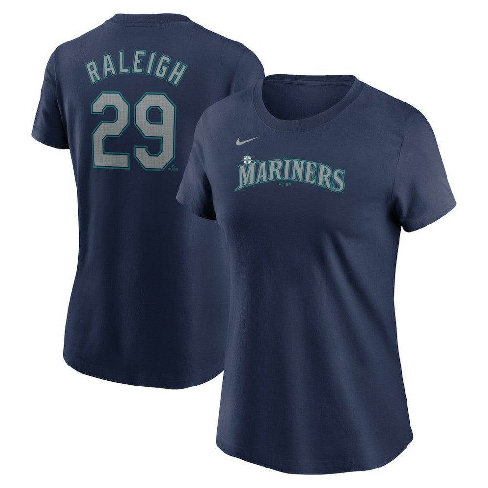 Cal Raleigh Seattle Mariners Women's Cooperstown Collection Fuse Name & Number T-Shirt - Navy | Nike