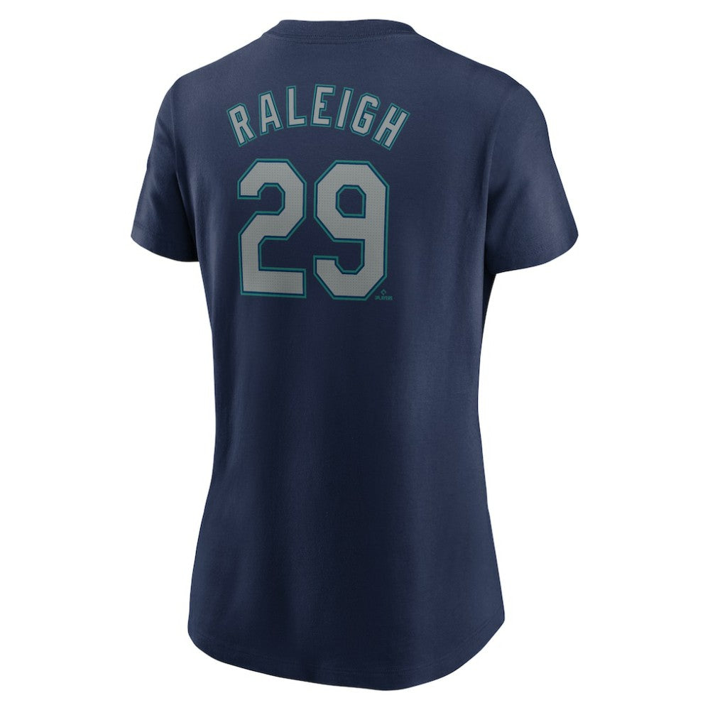 Cal Raleigh Seattle Mariners Women's Cooperstown Collection Fuse Name & Number T-Shirt - Navy | Nike