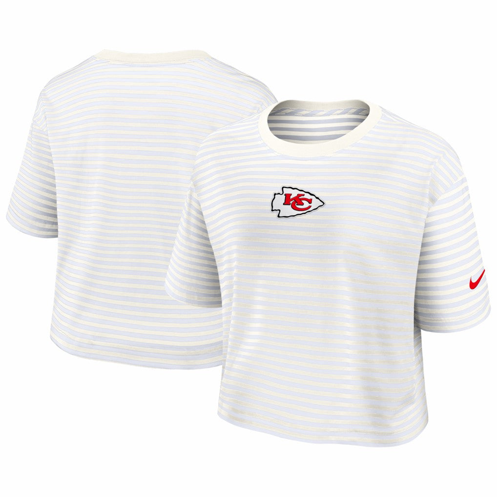 NFL Kansas City Chiefs Women's Striped Cropped T-Shirt